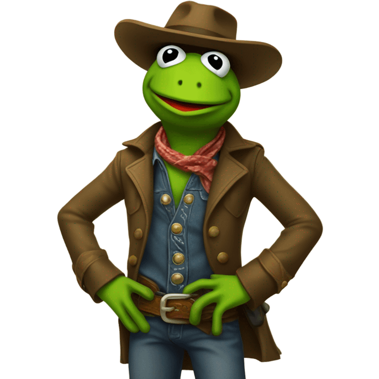 Kermit the frog vs a cowboy emoji