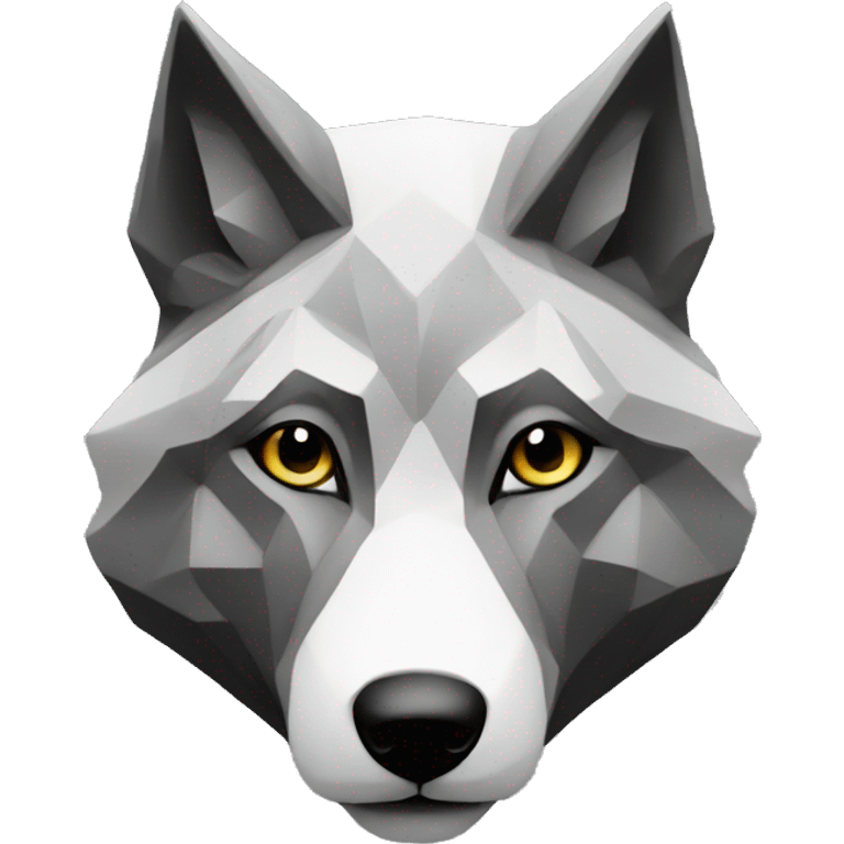 geometric black and white wolf emoji