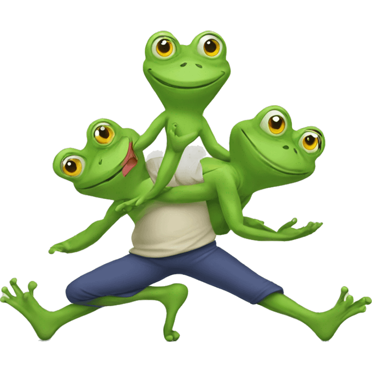 Frogs doing yoga emoji