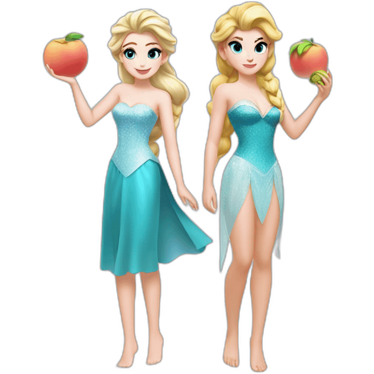 Elsa and princess peach beach emoji