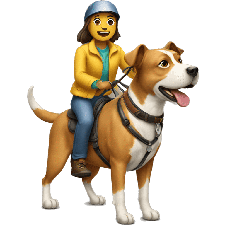 people riding dog emoji