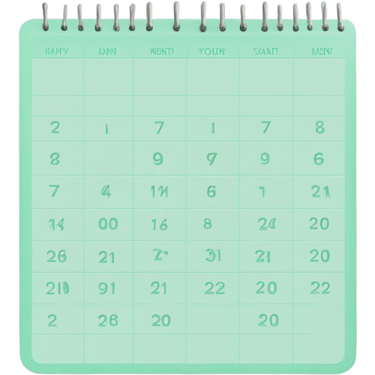 Mint green calendar emoji