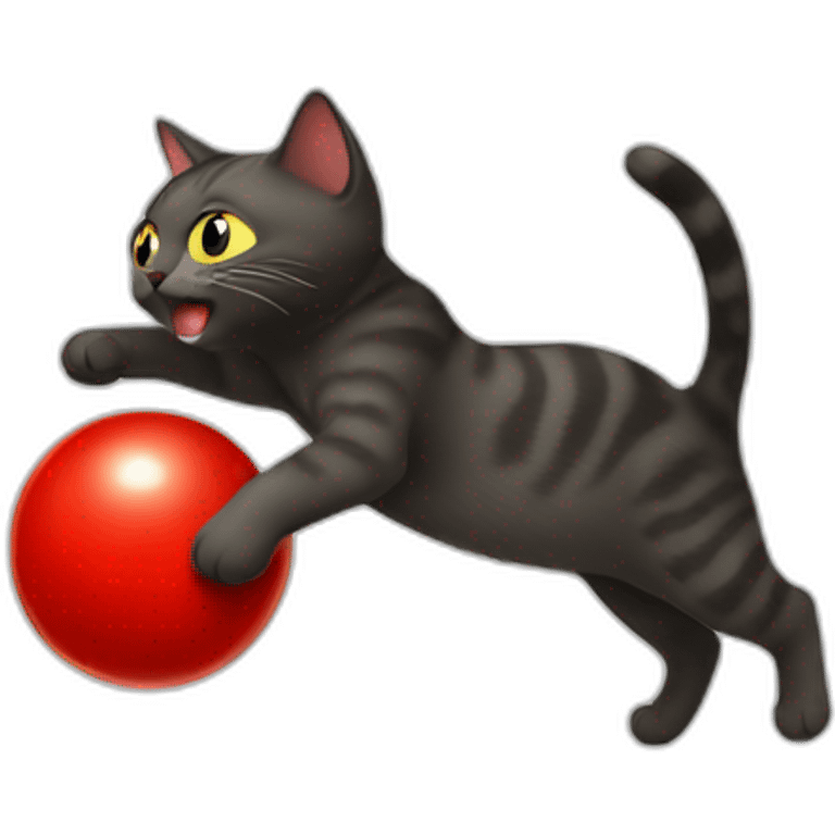 cat catching red dot emoji