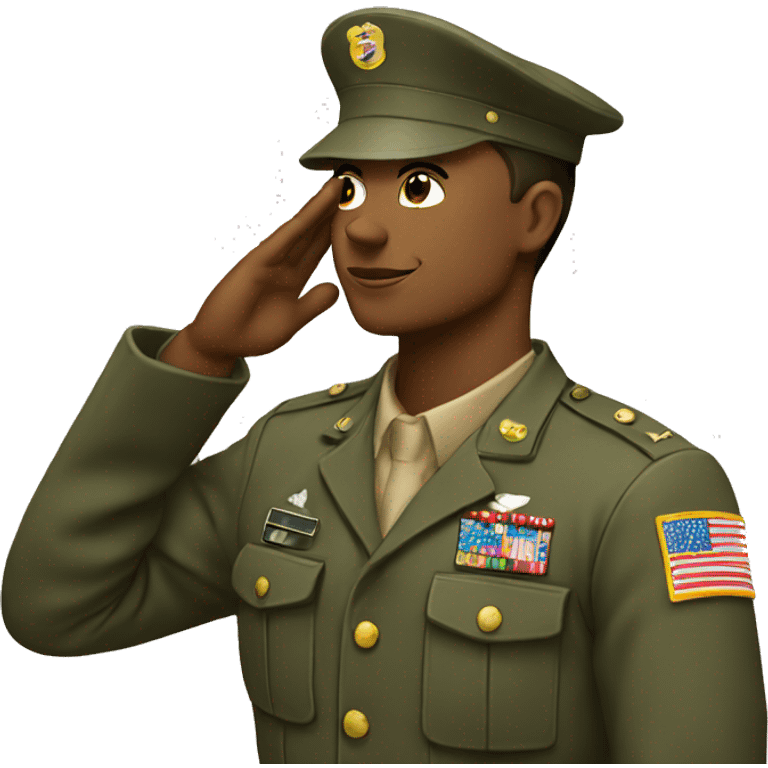 American soldier salutes emoji