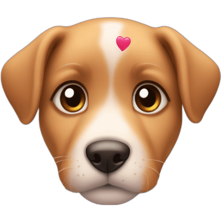 puppy eyes face emoji combined with hearts around emoji