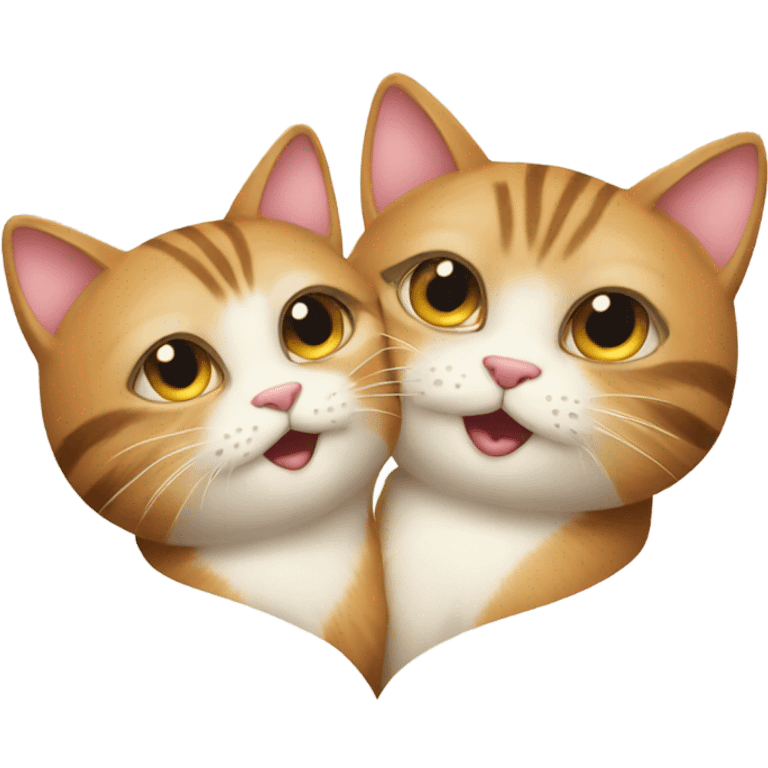 Two cats in love emoji