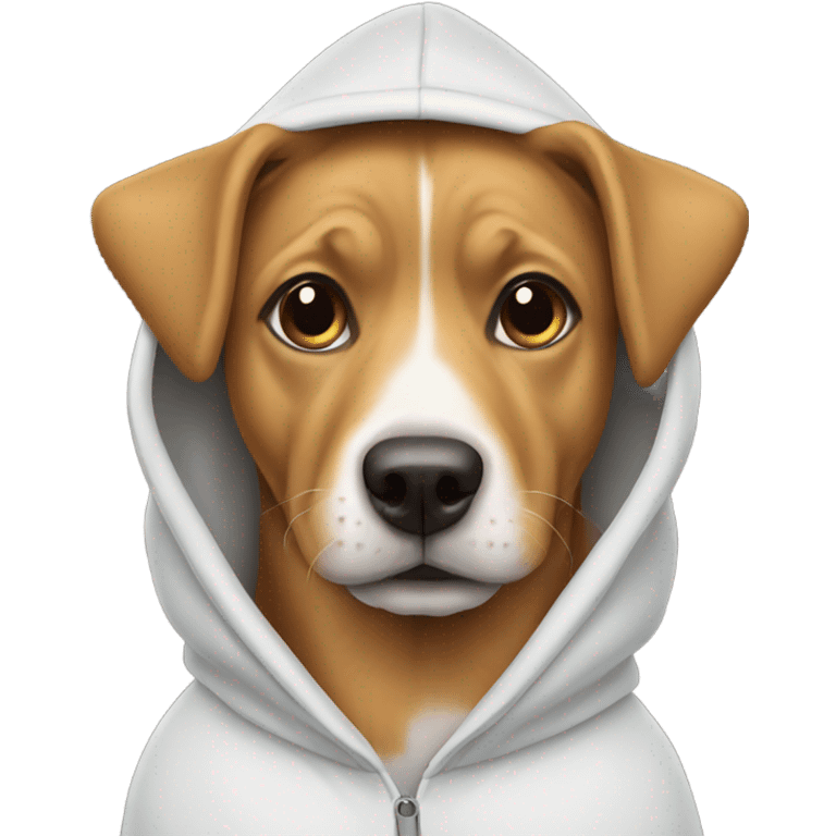 Dog wearing hoodie emoji