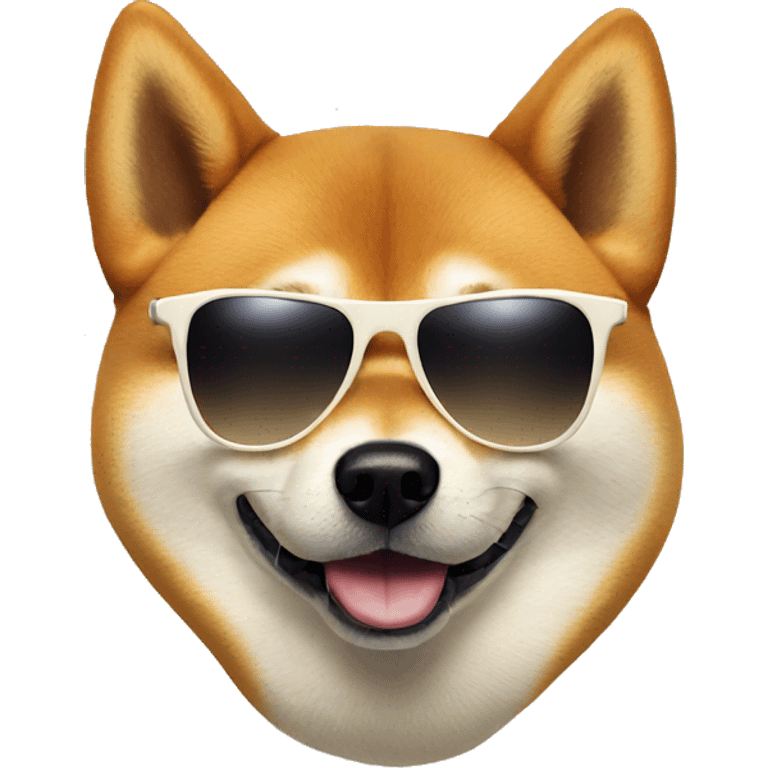 shiba dog with sunglasses emoji