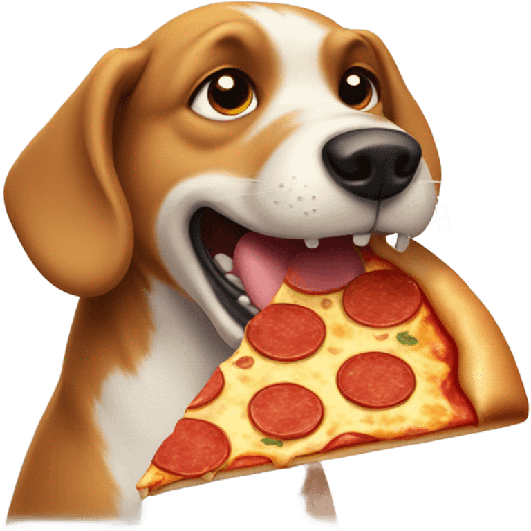 Dog with pizza emoji