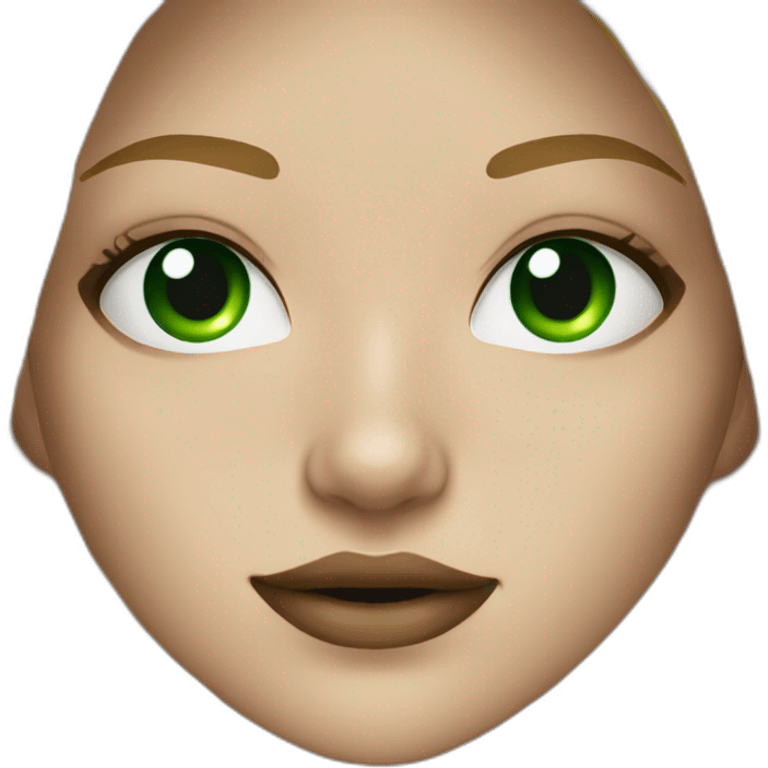 blondy hair girl with green eyes and septum nose in black tshirt emoji