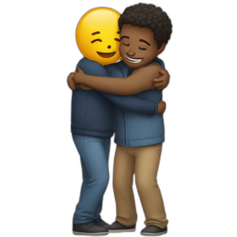 two friends hugging emoji