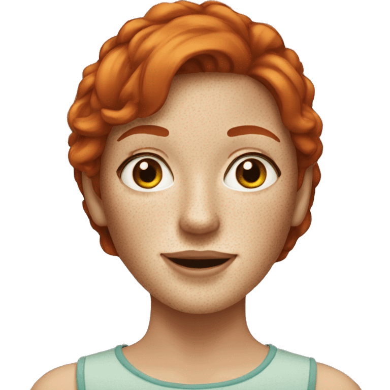 Redhead woman with freckles emoji