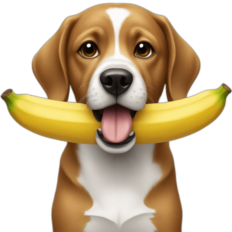 dog eating a banana emoji