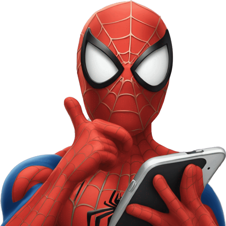 spiderman taking a phone selfie  emoji