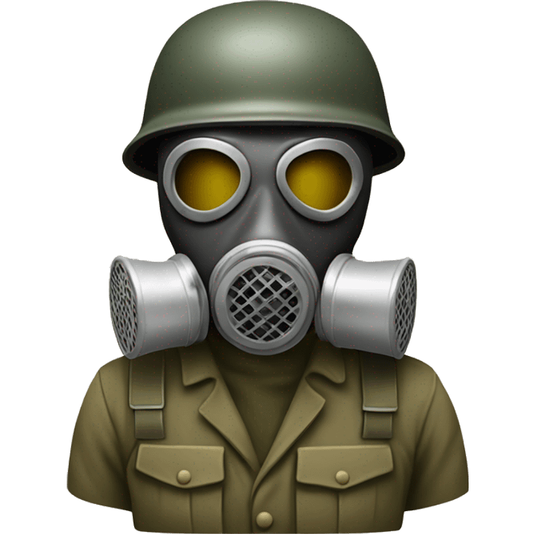 Us soldier ww2 in gas mask emoji