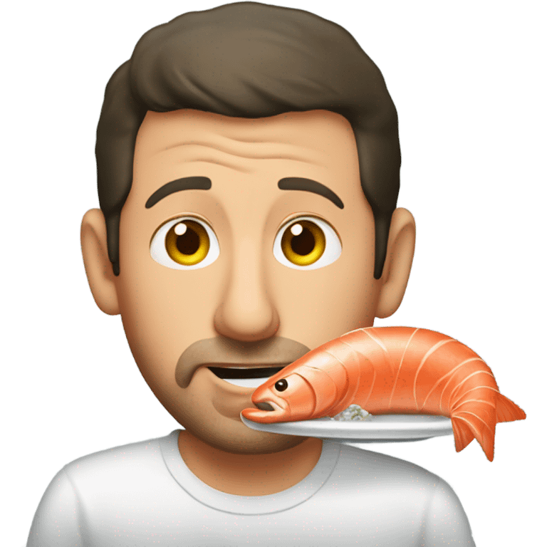 adam sandler eating raw salmon emoji