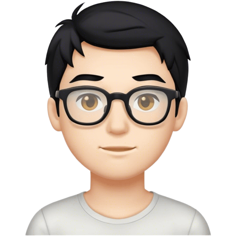 gamer boy with black hair and glasses emoji