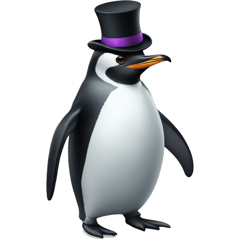 Penguin wearing a top hat emoji