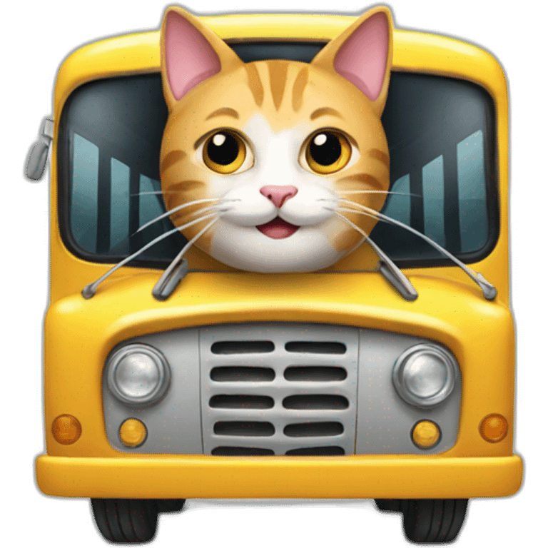 Cat in a bus emoji