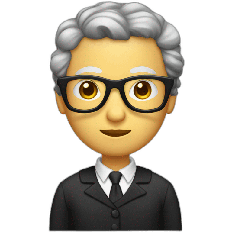 Profesor con cachucha con gafas con tapabocas y vestido negro emoji