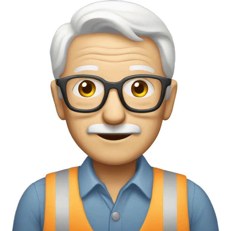 elderly man in engineering emoji