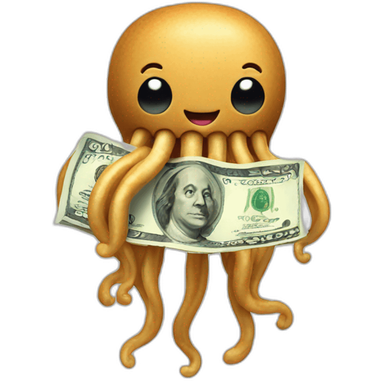 Peanut butter jellyfish holding money emoji