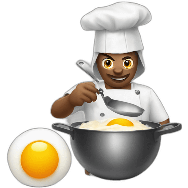 Predator cooking an egg emoji