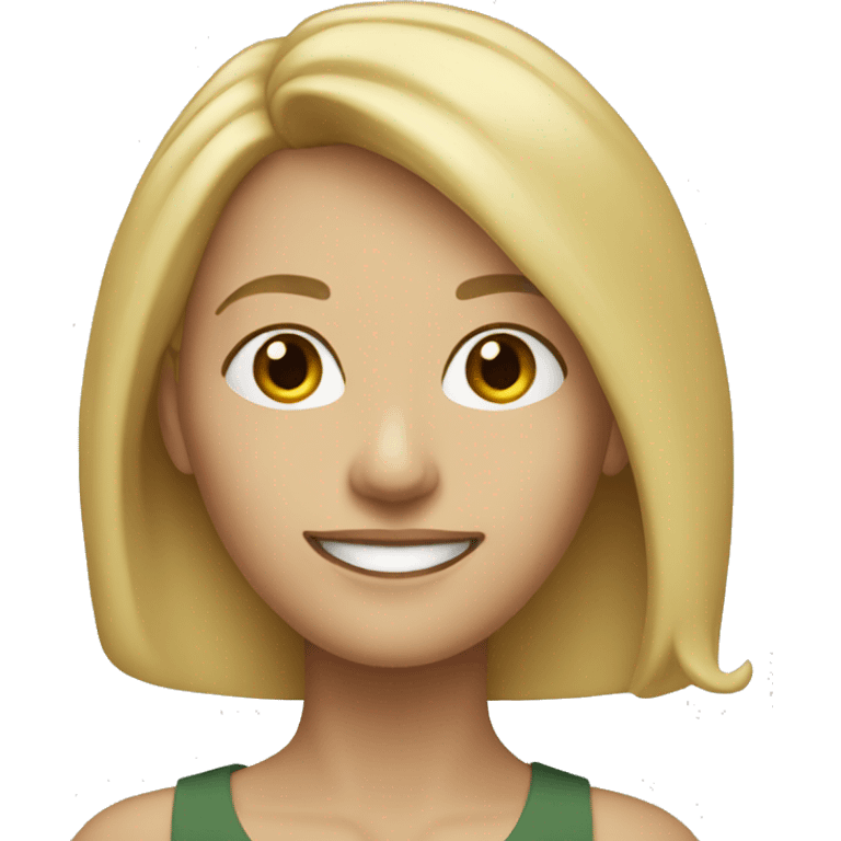 blonde woman 38 yeas old smile shoulder length hair  emoji