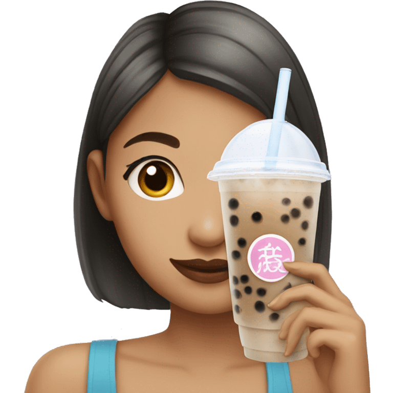 girl with bubble tea emoji