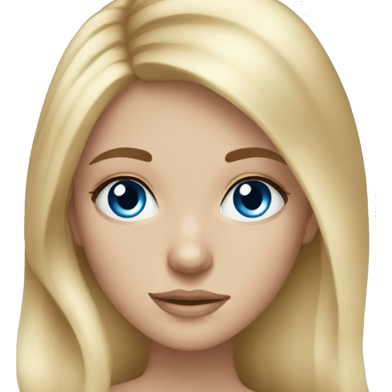 pretty long blonde hair blue eyed girl long eyelashes emoji