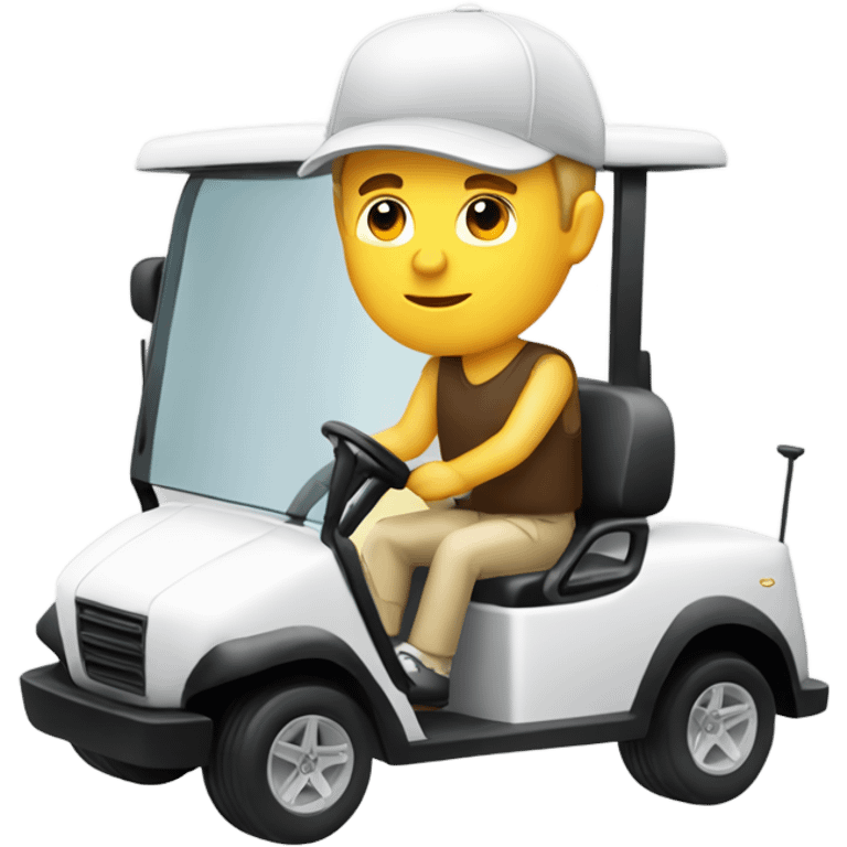 White guy driving golf cart emoji