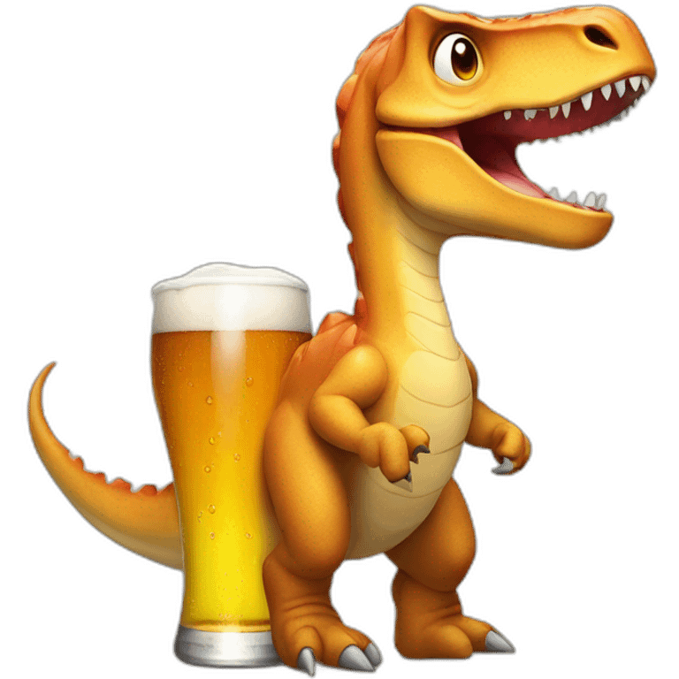 dinosaur drink beer emoji