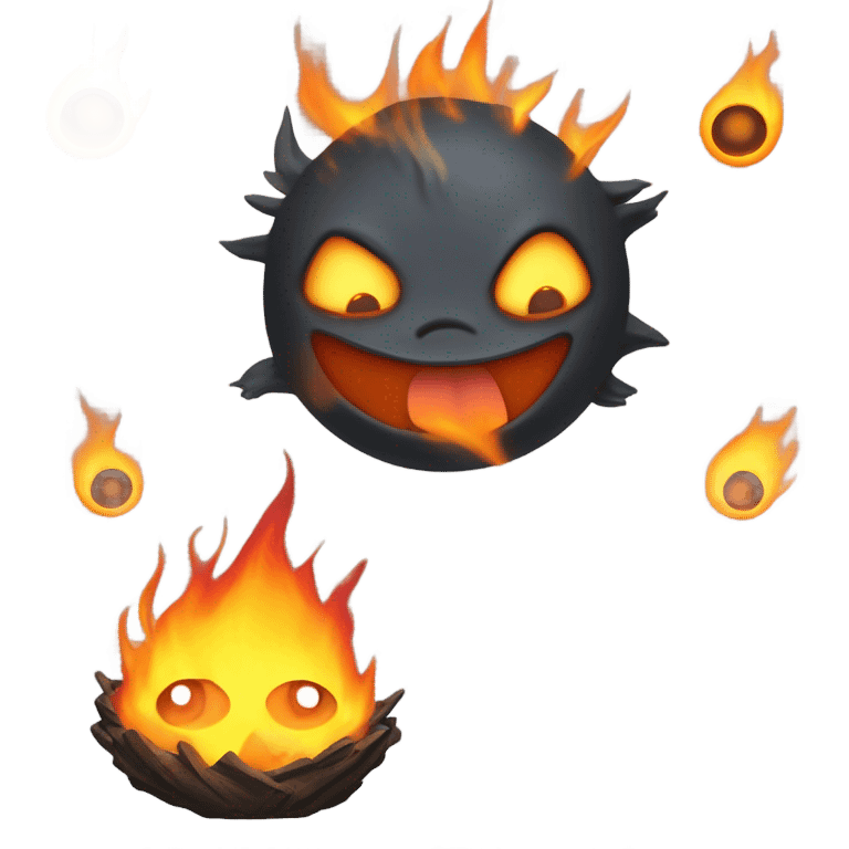 calcifer from the cartoon emoji