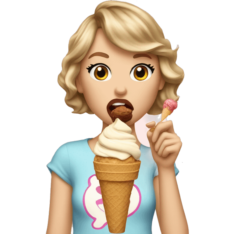 Taylor Swift eating ice cream emoji