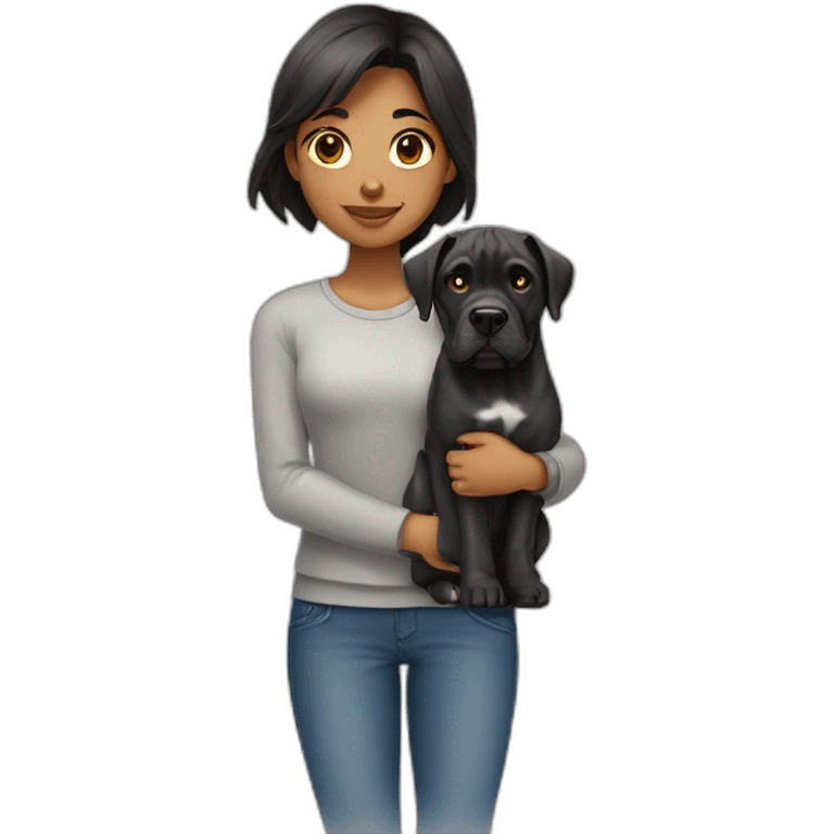 Girl with dog cane corso emoji