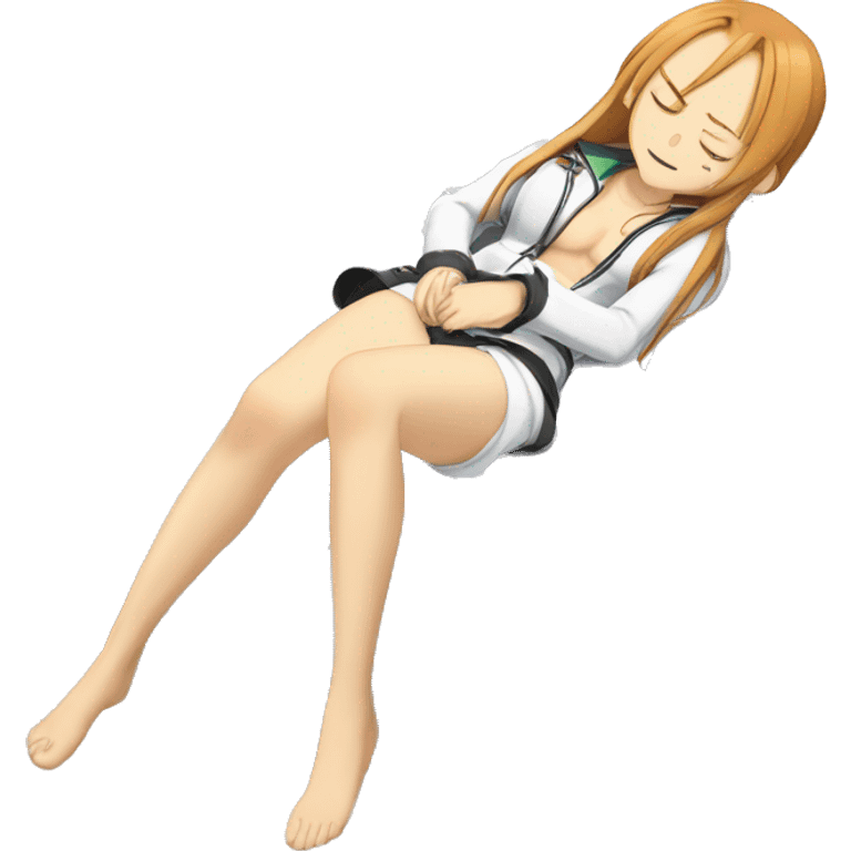 laying down sleeping full body Asuna anime sword art online one piece swim suiting  emoji