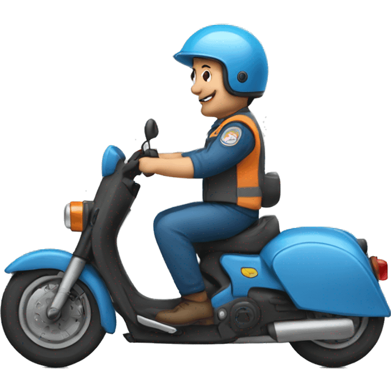 Un delivery gordito en moto emoji