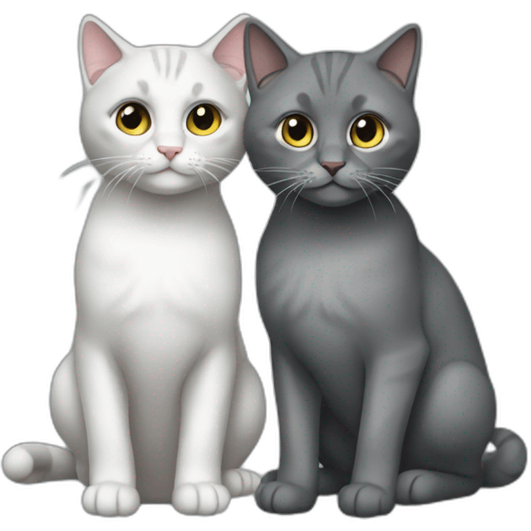 Two greys kitty emoji