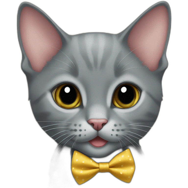 Korat kitten smiling wearing bowtie emoji