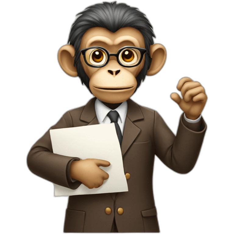 monkey professor holding a chart emoji