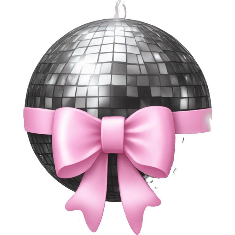 light pink bow on disco ball emoji