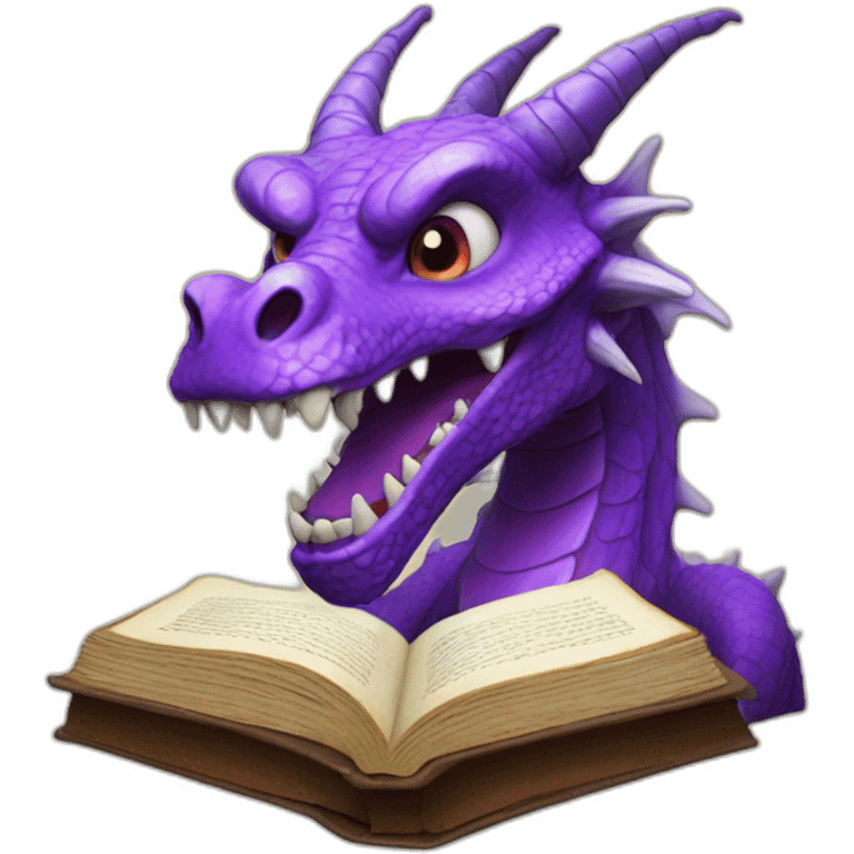 purple dragon head holding book of the dead emoji