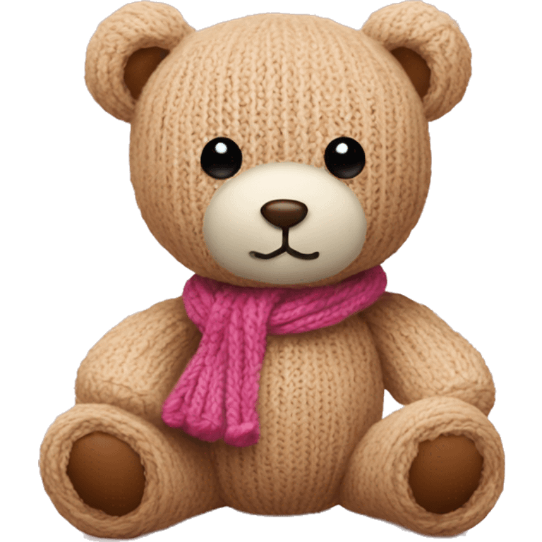 a teddy bear and a knit thread next to it emoji