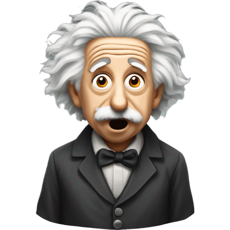 Round face emoji of shocked Albert Einstein emoji