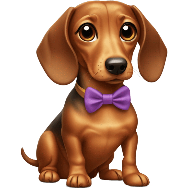 weiner dog with a bow emoji