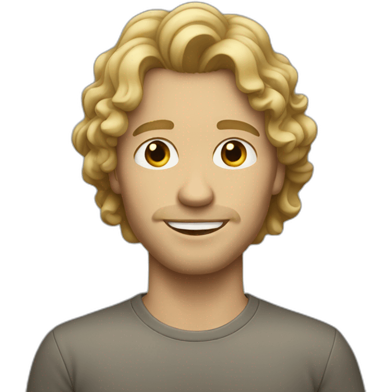 White dark-blonde guy with wavy hair emoji