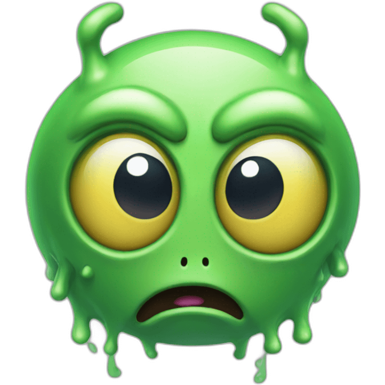 Angry half liquid alien with 2 antennas emoji