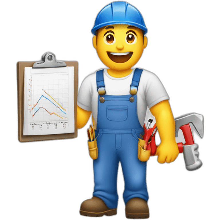 handyman clipboard data chart graph emoji