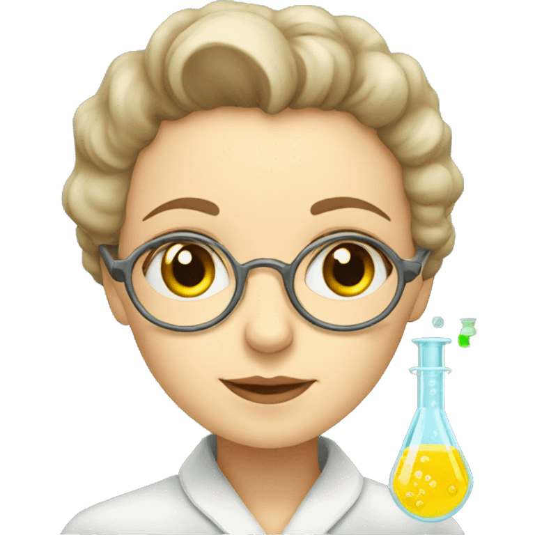 marie curie doing chemistry emoji