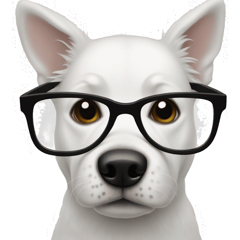 make a white dog with black glasses emoji